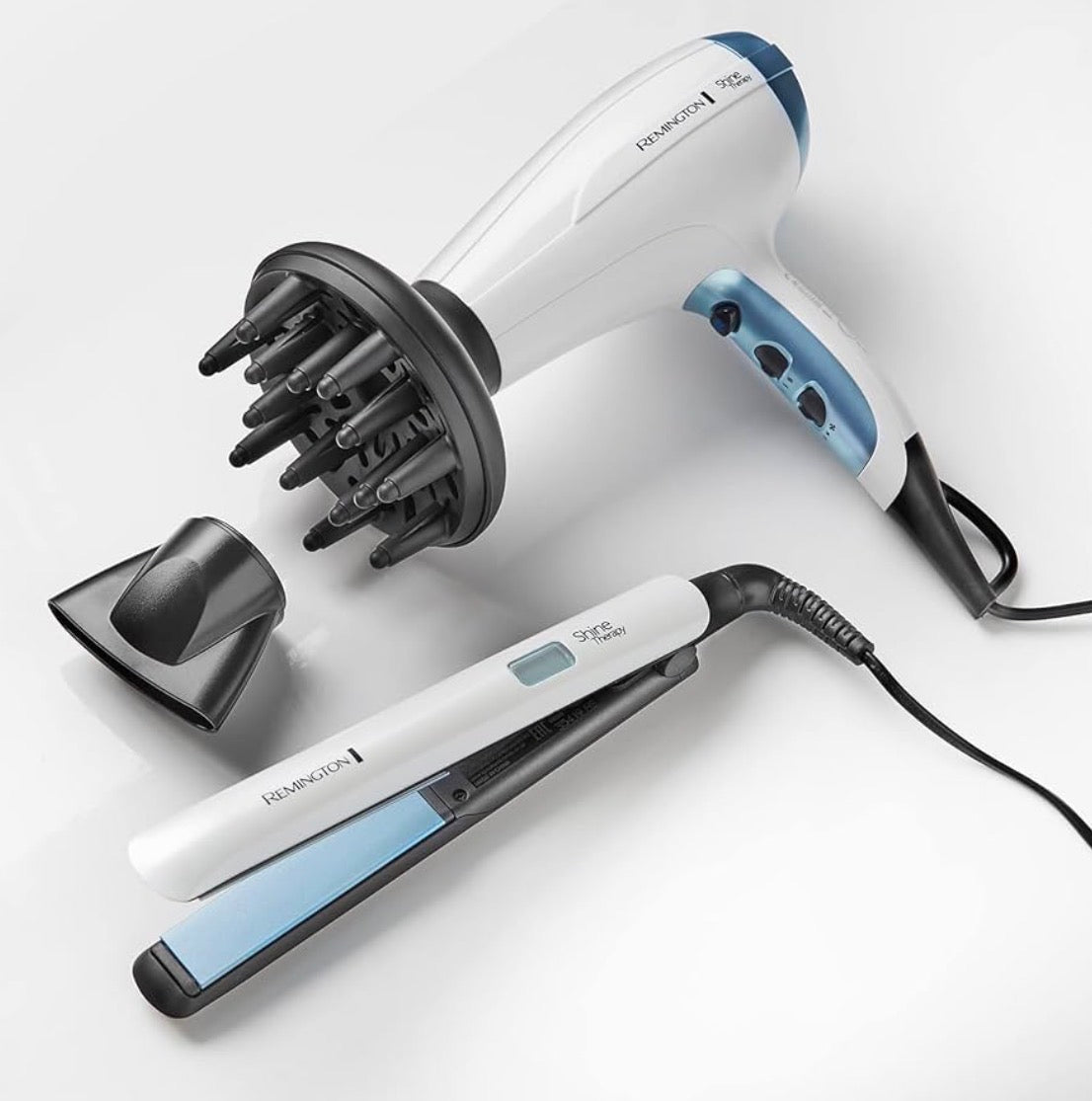 Remington Shine Therapy Hair Straightener with Advanced Ceramic coating infused with Moroccan Argan Oil for sleek & smooth glide, Floating plates, Digital display, 9 settings 150°C–230°C, S8500