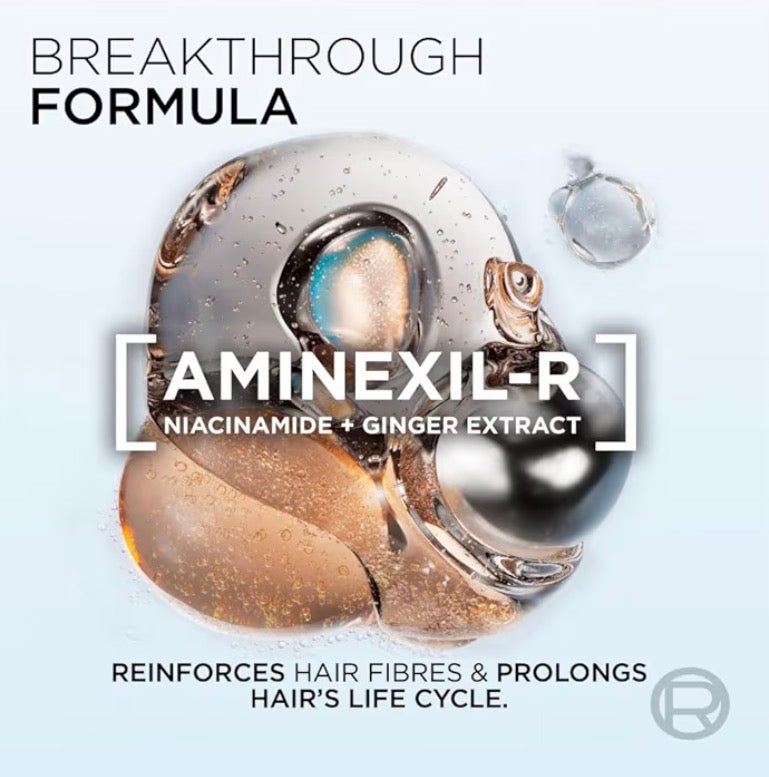 L'Oreal Paris Elvive Growth Booster Shampoo, Anti Hair Loss Shampoo, with Aminexil, Nianimacide and Ginger Extract, Reduces Hair Loss, 200ml