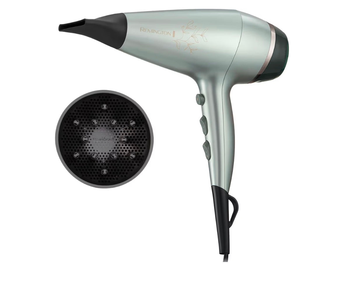 Remington Hair Dryer, Botanical Micro-Conditioner Infused Hairdryer with Diffuser, Powerful 2300W Hairdryer, BotaniCare Technology, Ionic Frizz-Control, Salon Quality Long-Life Motor