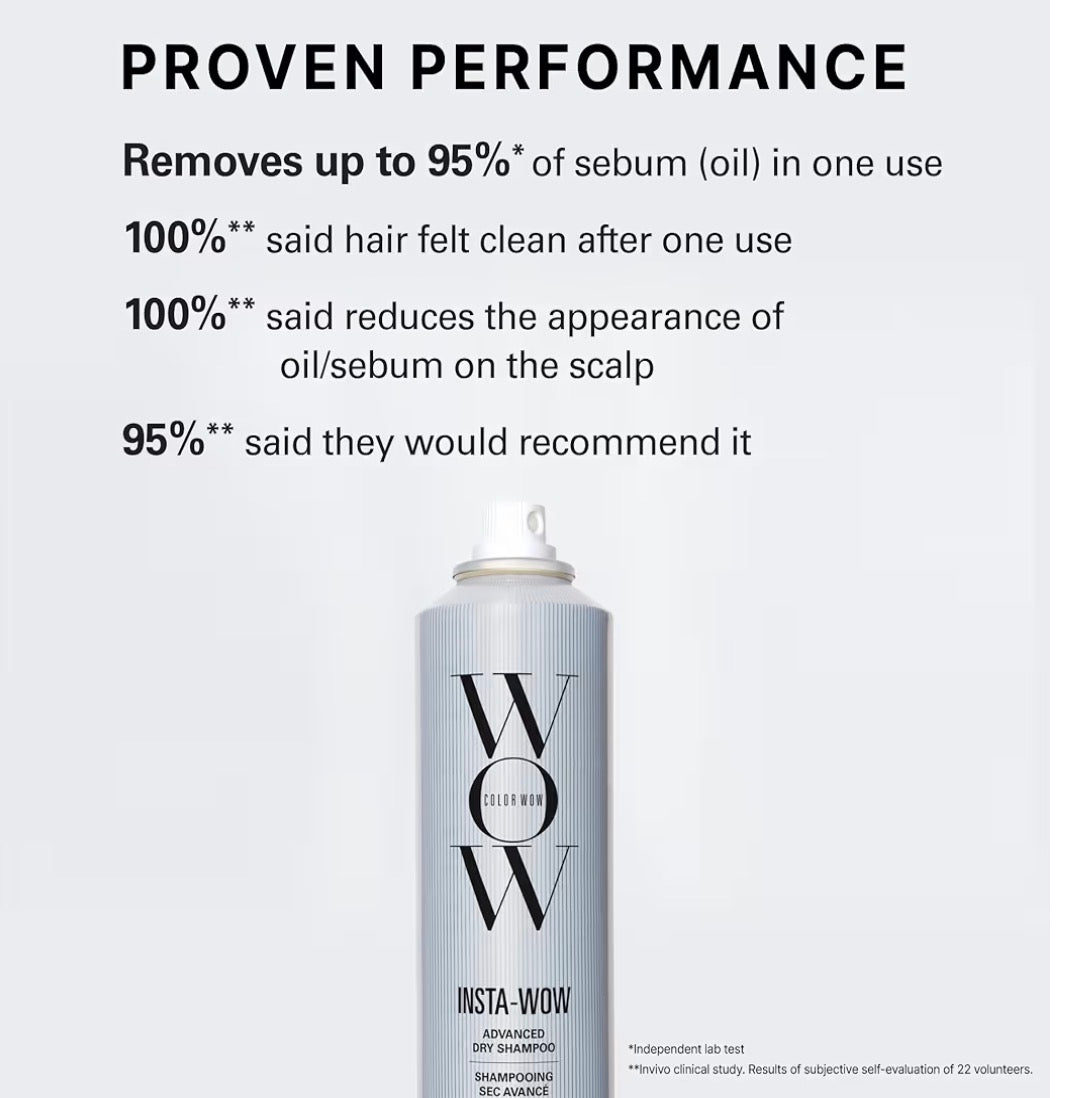 Color Wow Insta-WOW Advanced Dry Shampoo – Breaks down and removes oil for shampoo-grade results | No grit, no clumping, no powdery residue | Best dry shampoo for oily hair