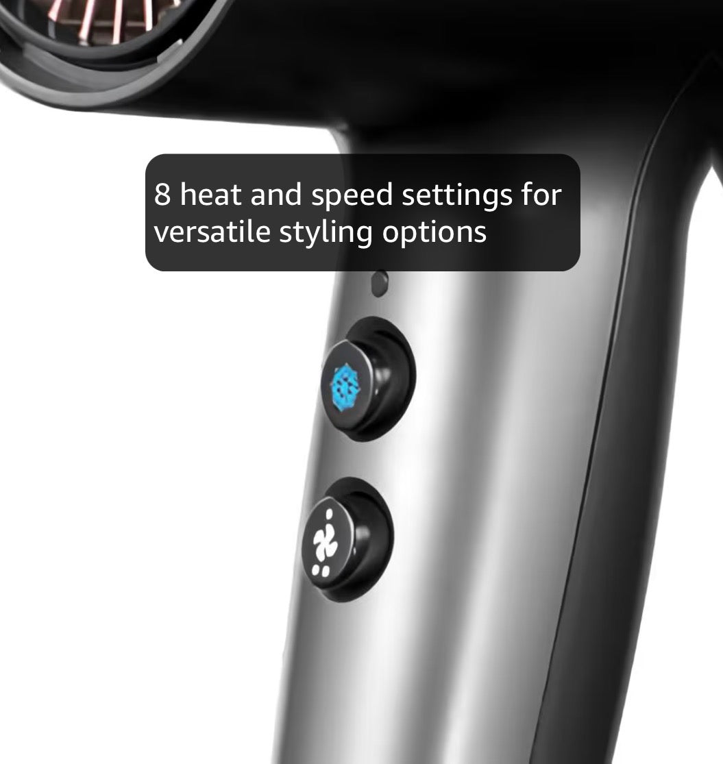 Remington ONE Dry and Style Hair Dryer (Salon Performance, 4 Attachments - Precision Styling (2 Diffusers, Flyaway, Slim Concentrator) - Compact, Dual Ionic System, 8 Heat Speed Settings, 2000W) D6077