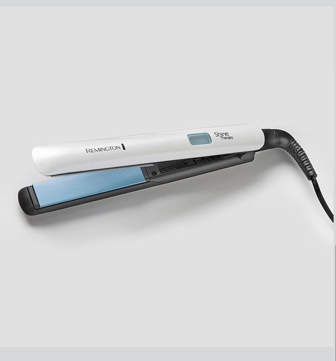 Remington Shine Therapy Hair Straightener with Advanced Ceramic coating infused with Moroccan Argan Oil for sleek & smooth glide, Floating plates, Digital display, 9 settings 150°C–230°C, S8500
