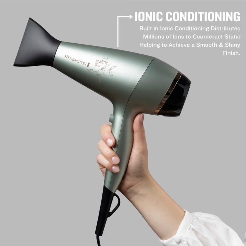 Remington Hair Dryer, Botanical Micro-Conditioner Infused Hairdryer with Diffuser, Powerful 2300W Hairdryer, BotaniCare Technology, Ionic Frizz-Control, Salon Quality Long-Life Motor