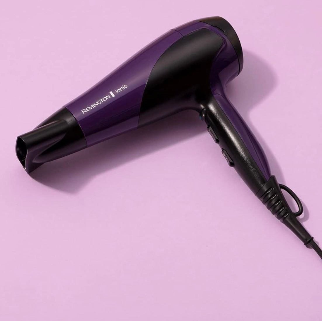 Remington Hair Dryer Ionic (Powerful, Fast Professional Styling, Diffuser, Concentrator, Ionic Conditioning for Frizz Free Hair, 3 Heat / 2 Speed Settings, Cool Shot, 2200W, Purple) D3190